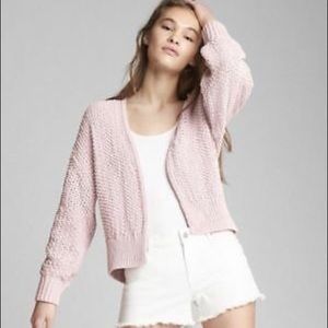 NWOT GAP Balloon Sleeve Pink Cardigan